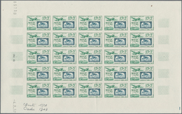 Marokko: 1949/1956, IMPERFORATE COLOUR PROOFS, MNH Assortment Of Five Complete Sheets (=125 Proofs), - Covers & Documents