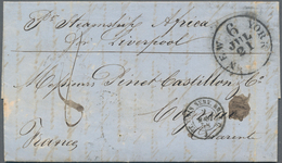 Vereinigte Staaten Von Amerika - Stampless Covers: 1853/1858, Nice Lot Of Eight Transatlantic Letter - …-1845 Préphilatélie