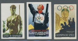Thematik: Olympische Spiele / Olympic Games: 1936-1940, Partie Von 10 Verschiedenen Werbevignetten D - Altri & Non Classificati