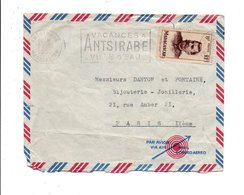 MADAGASCAR AFFRANCHISSEMENT COMPOSE SUR LETTRE POUR LA FRANCE 1955 - Briefe U. Dokumente