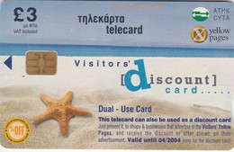 Cyprus, CYP-C-102, Yellow Pages Promotional Telecard, Starfish, 2 Scans. - Cyprus