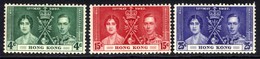 Hong Kong 1937 KGV1 Set Coronation MM SG 137 - 139 ( J220 ) - Unused Stamps