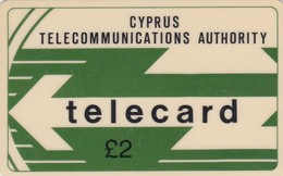 Cyprus, CYP-M-04, 11CYPB, £2 Cyta Logo, White Stripe On Backside, Shallow Notch, 2 Scans - Cyprus