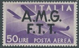 1947 TRIESTE A POSTA AEREA DEMOCRATICA 50 LIRE MH * - RA25-8 - Poste Aérienne