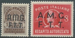 1947 TRIESTE A RECAPITO AUTORIZZATO 2 VALORI MNH ** - RA22-2 - Express Mail