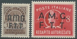 1947 TRIESTE A RECAPITO AUTORIZZATO 2 VALORI MNH ** - RA22-2 - Posta Espresso