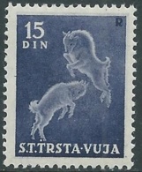 1950 TRIESTE B ANIMALI DOMESTICI 15 D MNH ** - RA22-8 - Neufs