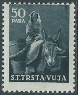 1951 TRIESTE B ANIMALI DOMESTICI 0,50 VARIETà DENTELLATURA SPOSTATA MNH ** RA22 - Nuevos