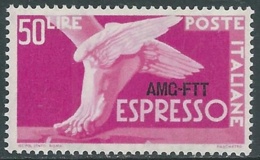 1952 TRIESTE A ESPRESSO DEMOCRATICA 50 LIRE MNH ** - RA25-8 - Posta Espresso