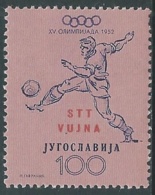 1952 TRIESTE B OLIMPIADI DI HELSINKI CALCIO 100 D MNH ** - RA27-2 - Mint/hinged