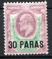 LEVANT - (Bureaux Anglais) - 1909-10 - N° 26 - 30 Paras S.1 1/2 P. - (Edouard VII) - (Surchargé : 30 PARAS) - Britisch-Levant