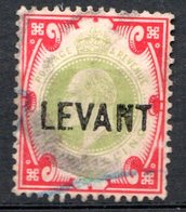 LEVANT - (Bureaux Anglais) - 1905 - N° 21 - 1 S. Rouge Carmin Et Vertt - (Edouard VII) - (Surchargé : LEVANT) - Britisch-Levant