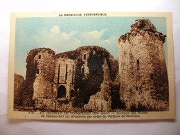 Delcampe - Carte Postale Chateau De Tonquedec (22) Interieur Des Ruines ( Petit Format Couleur Annotée 1952 ) - Tonquédec