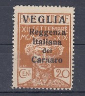 1920 VEGLIA REGGENZA ITALIANA DEL CARNARO  / 20 CENT _ Nuovo - Sonstige & Ohne Zuordnung