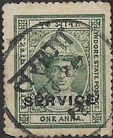 HOLKAR (INDORE) 1904 Official - Maharaja Tukoji Holkar III - 1a - Green FU - Holkar