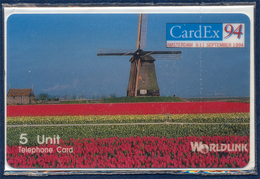 US - USA WORLDLINK 5 UNITS PHONECARD TELEPHONE CARD CARDEX 94 AMSTERDAM NETHERLANDS WIND MILL MINT SEALED QTY 1.000 - Worldlink