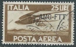 1949-52 TRIESTE A POSTA AEREA USATO CAMPIDOGLIO 25 LIRE - RA24-9 - Poste Aérienne