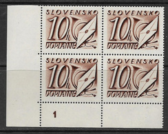 Slovakia 1942 Postage Due No Wmk 10h Brown Plate Number 1 MNH Eb - Nuovi