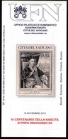 Vatican 2015 / 4th Centenary Of The Birth Of Pope Innocent XII / Prospectus, Leaflet - Storia Postale