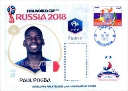 ARGHELIA - Philatelic Cover Paul Pogba (6) France FIFA Football World Cup Russia 2018 Fußball Футбол Россия 2018 - 2018 – Rusia