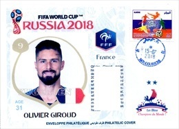 ARGHELIA - Philatelic Cover Olivier Giroud (9) France FIFA Football World Cup Russia 2018 Fußball Футбол Россия 2018 - 2018 – Rusia