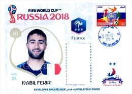 ARGHELIA - Philatelic Cover Nabil FEKIR (18) France FIFA Football World Cup Russia 2018 Fußball Футбол Россия 2018 - 2018 – Rusia
