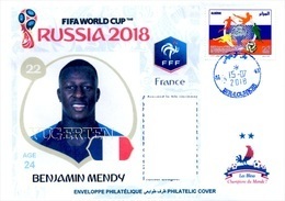 ARGHELIA - Philatelic Cover Benjamin MINDY (22) France FIFA Football World Cup Russia 2018 Fußball Футбол Россия 2018 - 2018 – Rusia