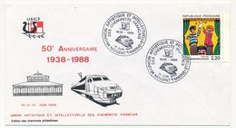 France - Enveloppe - 50eme Anniversaire Cheminots Philatélistes - NOGENT SUR MARNE 11 Juin 1988 - Trains