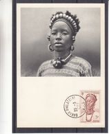 A.O.F. - Colonies - Senegal - Carte Postale De 1952 - Oblit Dakar Philatélie - Jeune Femme De Djenne - Carte Maximum  ? - Brieven En Documenten