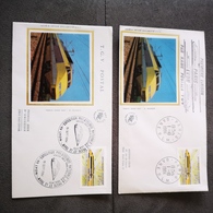 FRANCE FDC Enveloppes SOIE 1er Jour RAME POSTALE TGV 1984 - Collection Timbre Poste - 1980-1989