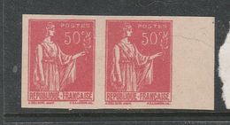 FRANCE N° 283 50C ROUGE TYPE PAIX PAIRE AVEC BORD DE FEUILLE FAUX DE SAMOREAU ND NEUF - Unused Stamps