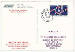 France - Carte Postale - Salon Du Train - Présentation De Matériel Ferroviaire Gare Marseille St Charles 10/19-10-1980 - Trains