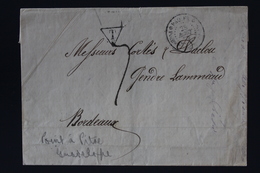 Guadeloupe Cover Point A Pitre 1877 Paquebot, Taxe A Bordeaux - Storia Postale