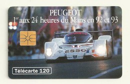 TELECARTE 120  PEUGEOT 24H DU MANS 92/93 - Voitures