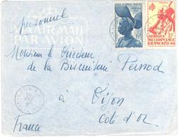 ABIDJEAN Côte D'Ivoire Lettre Avion 6 F Femme Foulah 3F Tirailleurs Yv 16 38 Ob 1948 - Covers & Documents