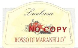 Rosso Di Maranello, Lambrusco, Etichetta Di Bottiglia Di Vino Cm. 13 X 8. - Automobili D'Epoca