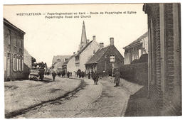 VLETEREN - WESTVLETEREN - Poperinghestraat En Kerk - Route De Poperinge Et Eglise - Ed. Sansen-Vanneste, Poperinghe - Vleteren