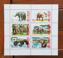 RUSSIE- Ex URSS, Elephants, Elephant.Feuillet 6 Valeurs émis En 1998. MNH, Neuf Sans Charniere - Eléphants