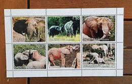 RUSSIE- Ex URSS, Elephants, Elephant. Feuillet 6 Valeurs émis En 1999. MNH, Neuf Sans Charniere  (B) - Elephants