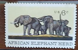 ETATS UNIS, Elephants, Elephant.  Yvert N° 891 Neuf Avec Adherence - Elefanti