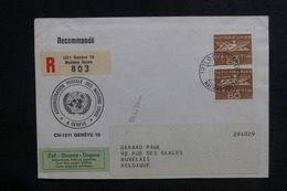 NATIONS UNIES - Enveloppe En Recommandé De Genève Pour La Belgique En 1968 - L 38724 - Cartas & Documentos