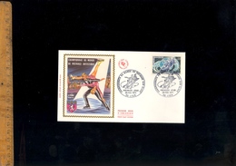 Timbre Poste Sur Enveloppe Premier Jour Championnats Du Monde De Patinage Sur Glace Lyon 1971 - Collectors