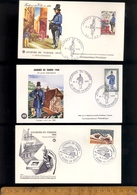X3 Timbre Poste Sur Enveloppe Journée Du Timbre Bourg En Bresse 1966 1968 & Gap 1970 Facteurs - Collectors
