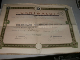 AZIONE GARIBALDI CERTIFICATO NOMINATIVO VALEVOLE PER 10 AZIONI SOCIALI 1936 - Schiffahrt