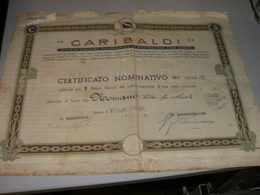 AZIONE GARIBALDI CERTIFICATO NOMINATIVO VALEVOLE PER 5 AZIONI SOCIALI 1936 - G - I