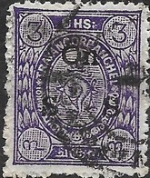 TRAVANCORE 1911 Official - Conch Or Chank Shell Surcharged - 3ch - Violet FU - Travancore