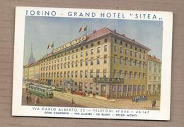 CPSM ITALIE - TORINO - GRAND HOTEL " SITEA " - Via Carlo Alberto , 23 - TB PLAN DESSIN  ILLUSTRATION Etablissement - Bar, Alberghi & Ristoranti