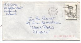 IRLANDE EIRE LETTRE POUR LA FRANCE 1973 - Storia Postale