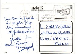 IRLANDE EIRE CARTE POUR LA FRANCE 1991 - Covers & Documents