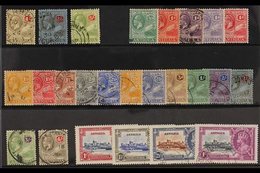 1921-35 USED KGV COLLECTION Presented On A Stock Card That Includes 1921-29 MCA Wmk 4d, 2s6d & 5s, Script Wmk Set (less  - Autres & Non Classés